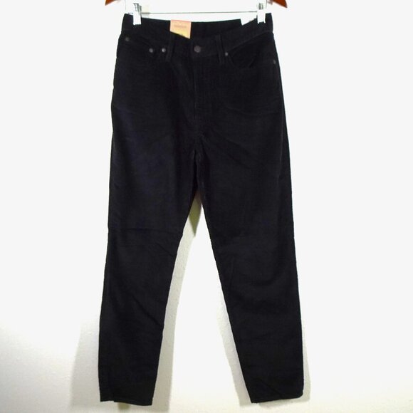 Levi's Corduroy Mom Jeans Women's Size 28x30 Black Cords Tapered High Rise - Picture 1 of 11